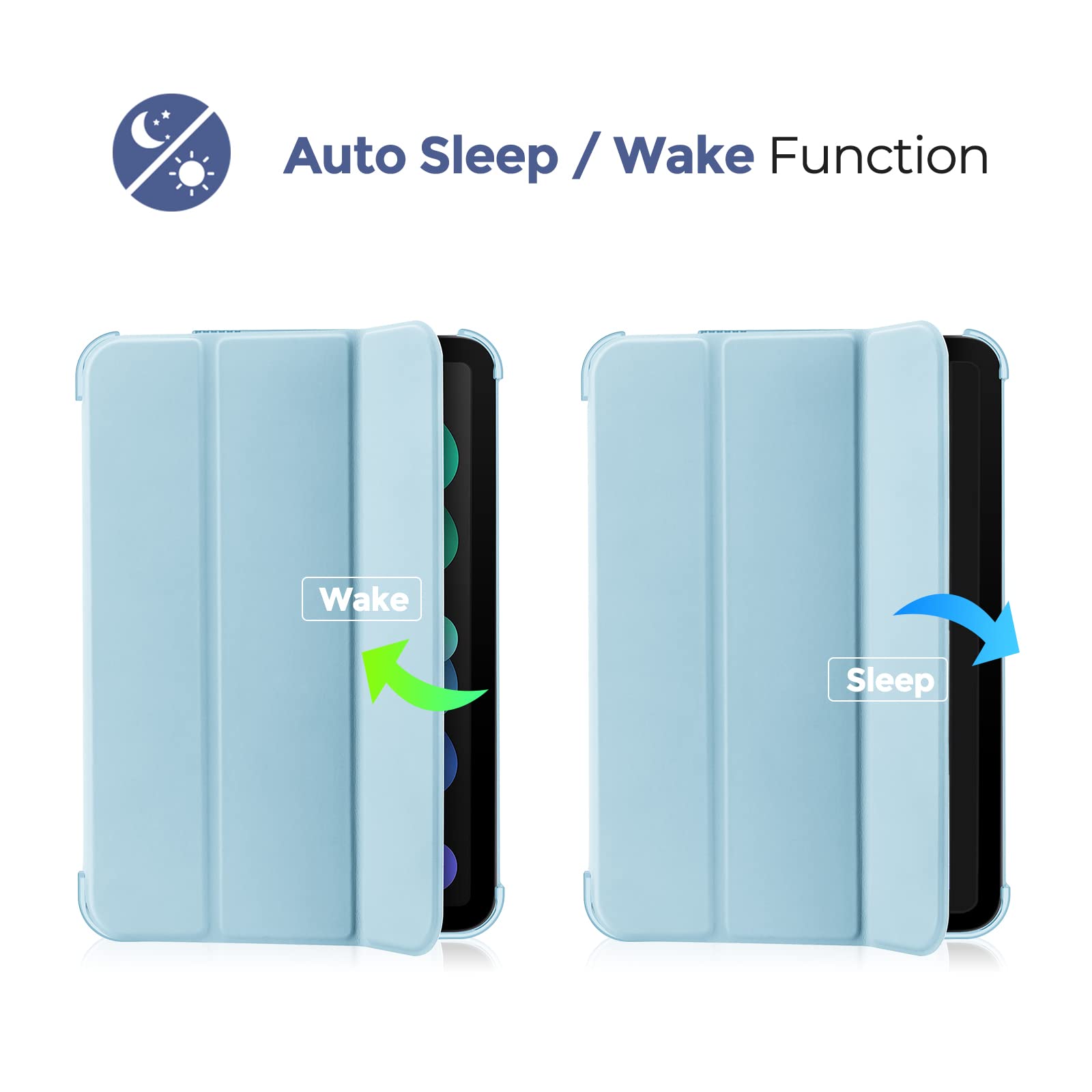 ProCase ProCase Smart Case for iPad Mini 6 8.3 Inch 2021 Hard Back Cover Sky Blue 6th Generation A2567 A2568 A2569 - View 8 of 8
