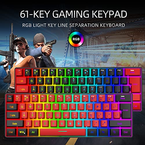 Snpurdiri Snpurdiri 60% Wired Gaming Keyboard: Compact RGB Mini Keyboard for PC/Mac - Waterproof & Travel-Friendly - View 5 of 8
