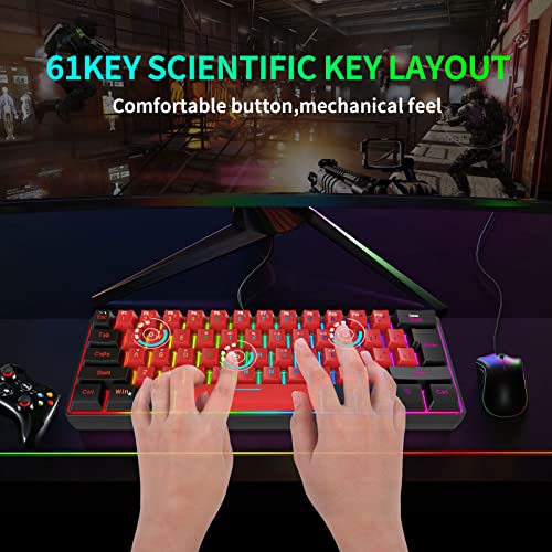 Snpurdiri Snpurdiri 60% Wired Gaming Keyboard: Compact RGB Mini Keyboard for PC/Mac - Waterproof & Travel-Friendly - View 6 of 8