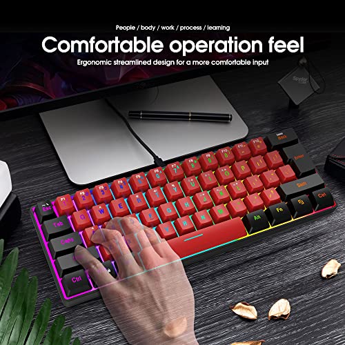 Snpurdiri Snpurdiri 60% Wired Gaming Keyboard: Compact RGB Mini Keyboard for PC/Mac - Waterproof & Travel-Friendly - View 8 of 8