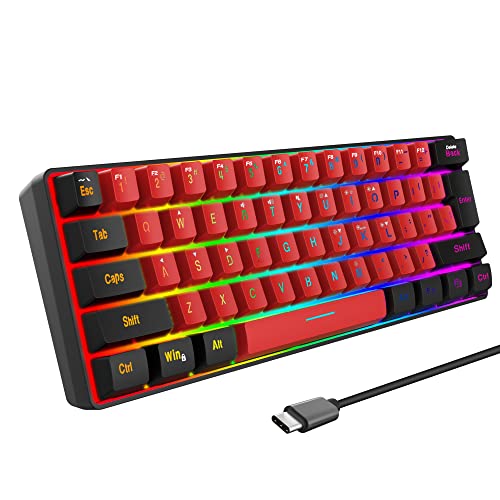 Snpurdiri Snpurdiri 60% Wired Gaming Keyboard: Compact RGB Mini Keyboard for PC/Mac - Waterproof & Travel-Friendly