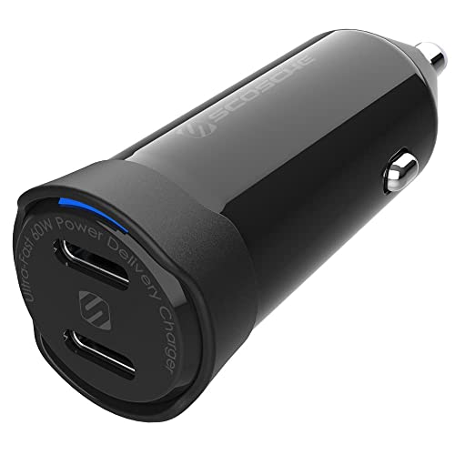 Scosche Scosche CPDCC60 PowerVolt 60W Dual USB-C Fast Car Charger with Power Delivery 3.0 for All Devices