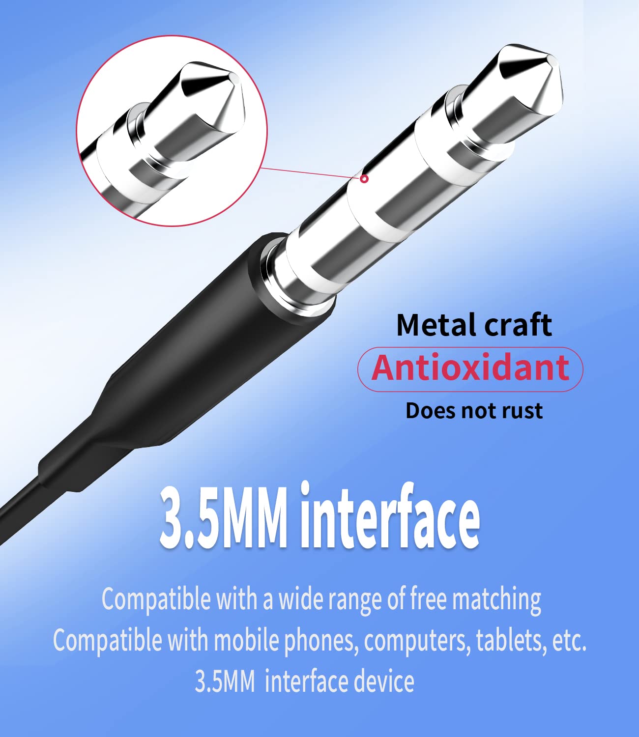 HOYULLI Headphone 3.5mm Jack Earbud with Microphone Wired Headset 2Pack for Gaming Laptop PC Chromebook Compatible with Samsung Galaxy - View 4 of 7