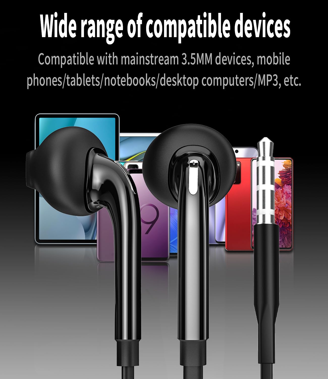 HOYULLI Headphone 3.5mm Jack Earbud with Microphone Wired Headset 2Pack for Gaming Laptop PC Chromebook Compatible with Samsung Galaxy - View 5 of 7