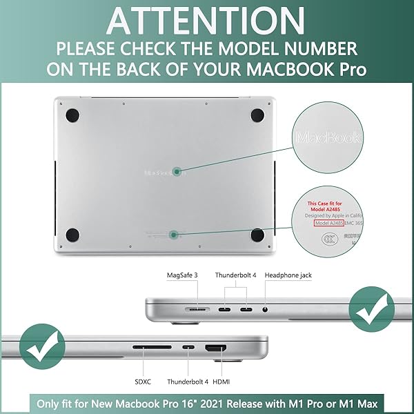 Batianda Batianda Palm Rest Cover Laptop Skin Protector for 2021 MacBook Pro 16 Inch Model A2485 M1 Pro M1 Max Full Body Palm Guard Space Grey - View 4 of 9