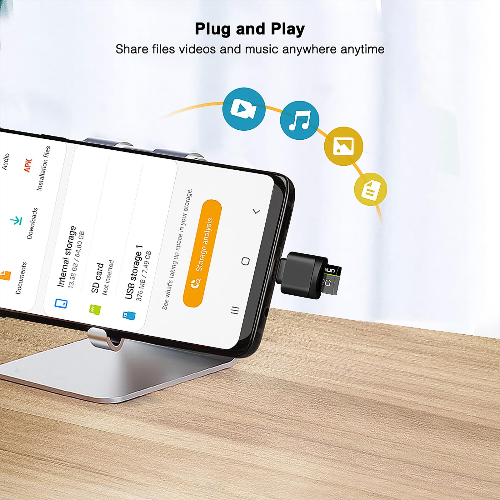 leizhan Leizhan Type C Micro SD Card Reader USB C Adapter for MacBook Windows Samsung Galaxy Black - View 3 of 6