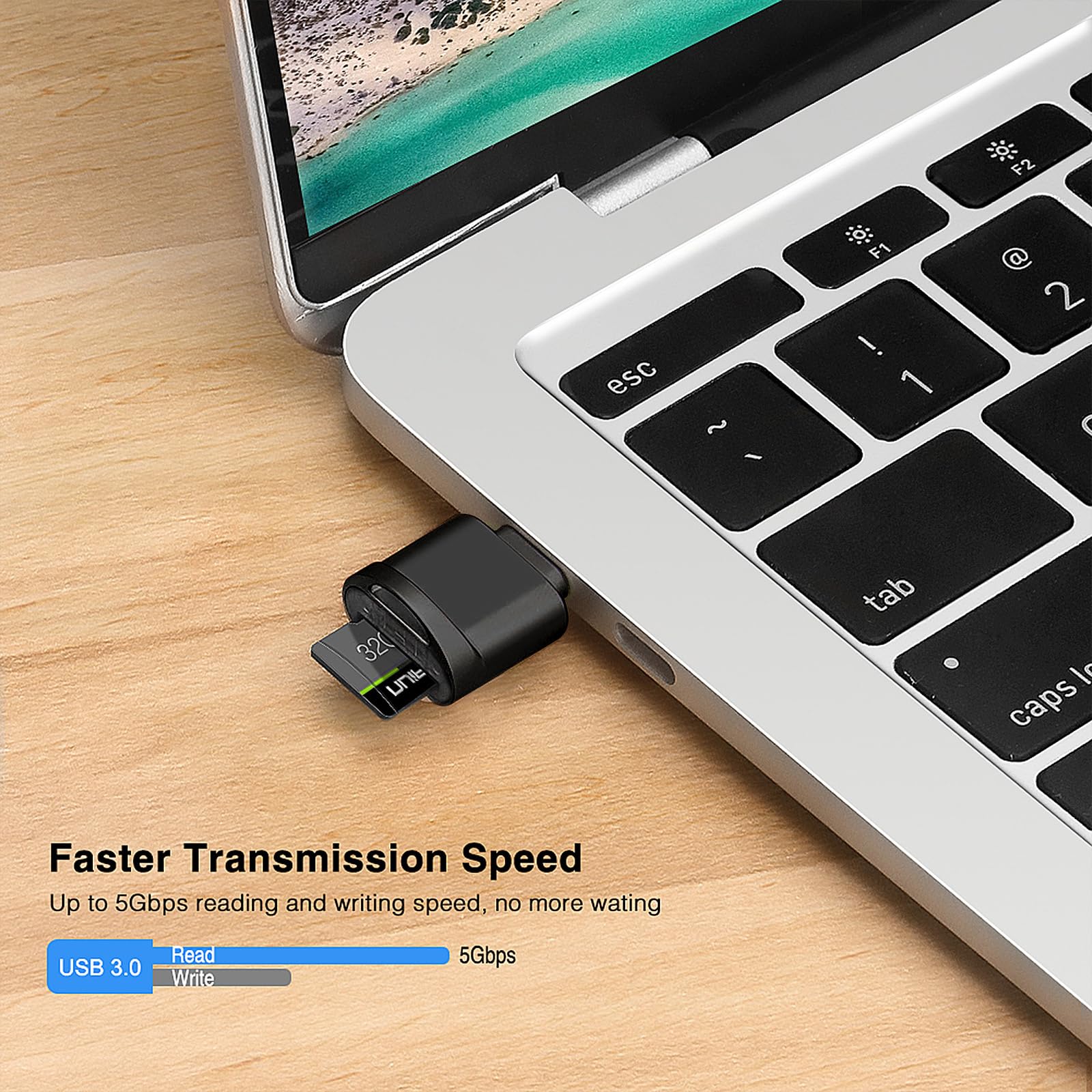 leizhan Leizhan Type C Micro SD Card Reader USB C Adapter for MacBook Windows Samsung Galaxy Black - View 4 of 6