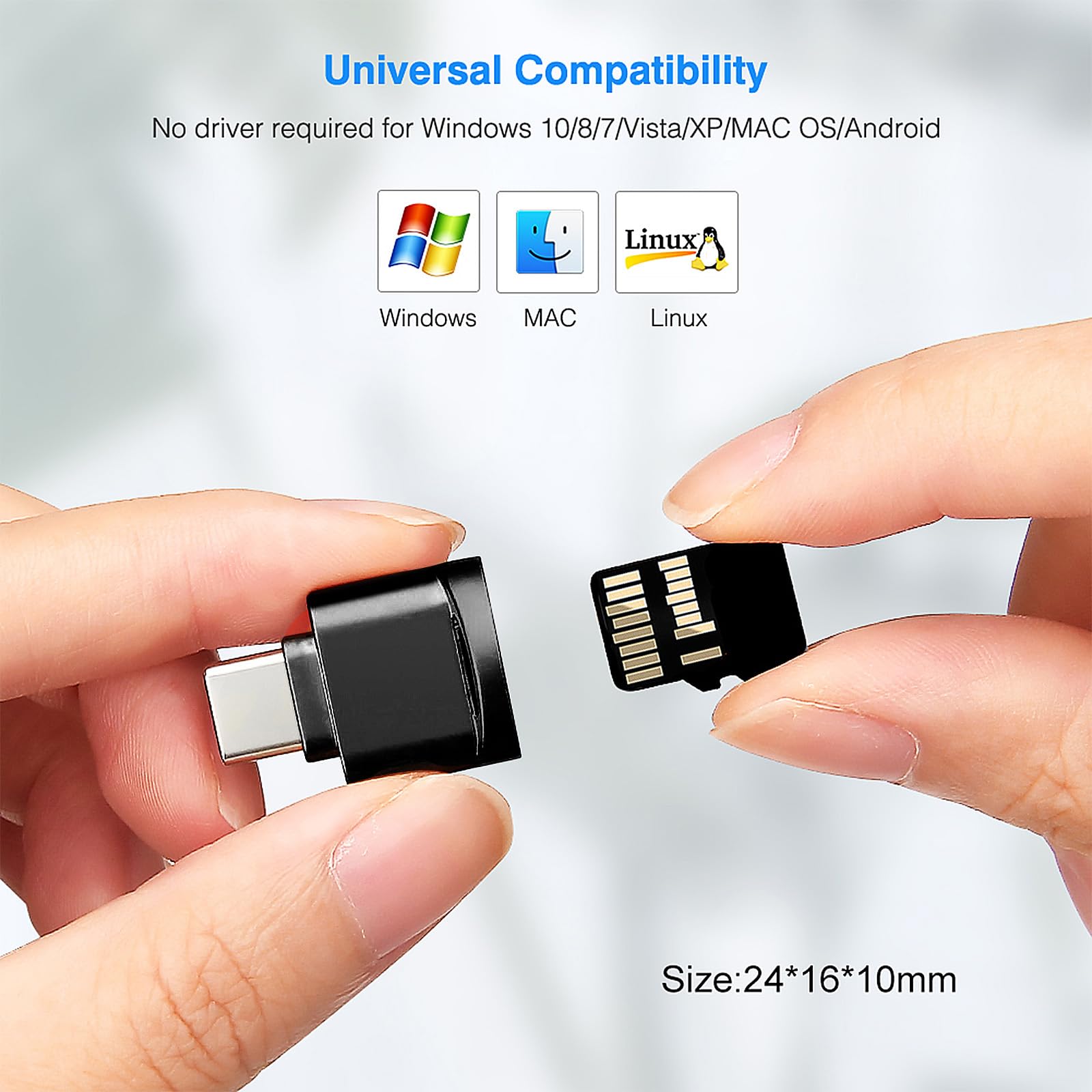 leizhan Leizhan Type C Micro SD Card Reader USB C Adapter for MacBook Windows Samsung Galaxy Black - View 6 of 6