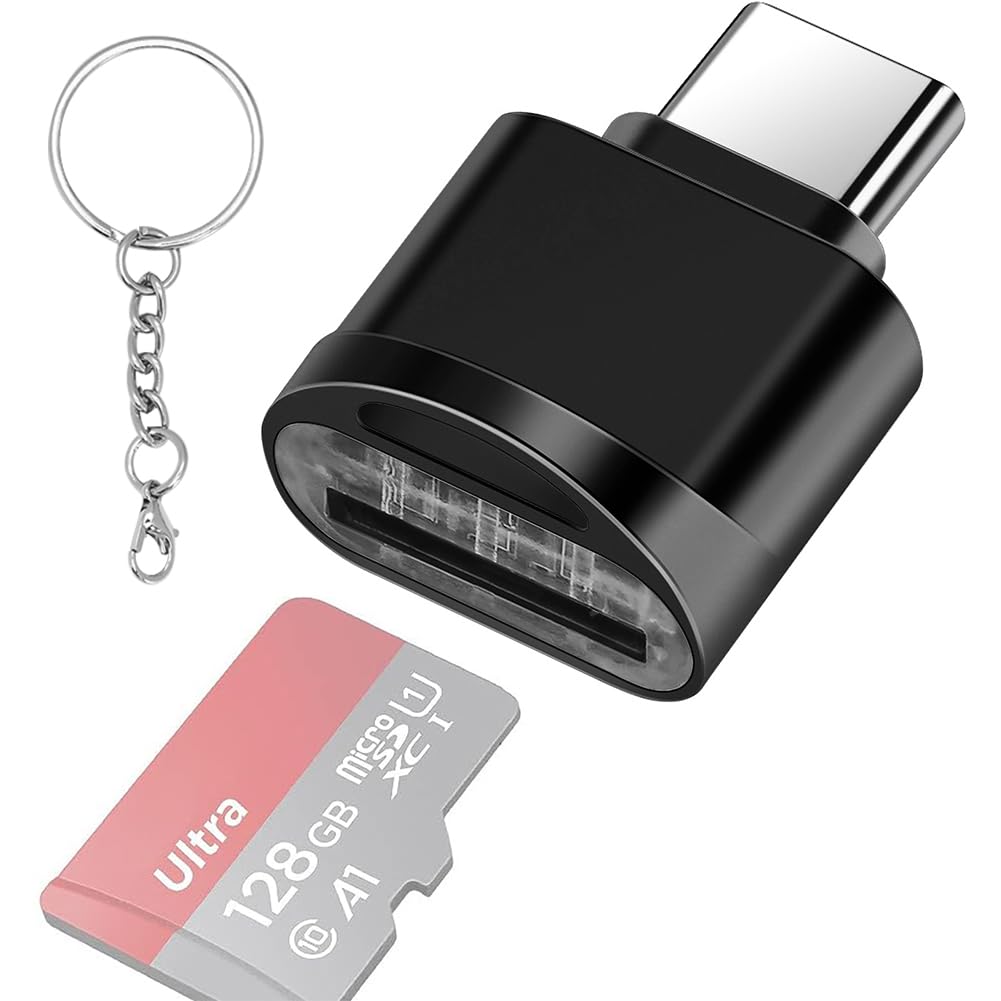 Leizhan Type C Micro SD Card Reader USB C Adapter for MacBook Windows Samsung Galaxy Black