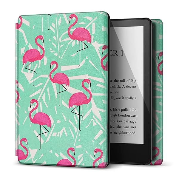 TNP Products "Buy TNP Flamingo Case for 6.8" Kindle Paperwhite 11th Gen & Signature Edition - PU Leather, Auto Sleep/Wake, Protective Folio Cover"