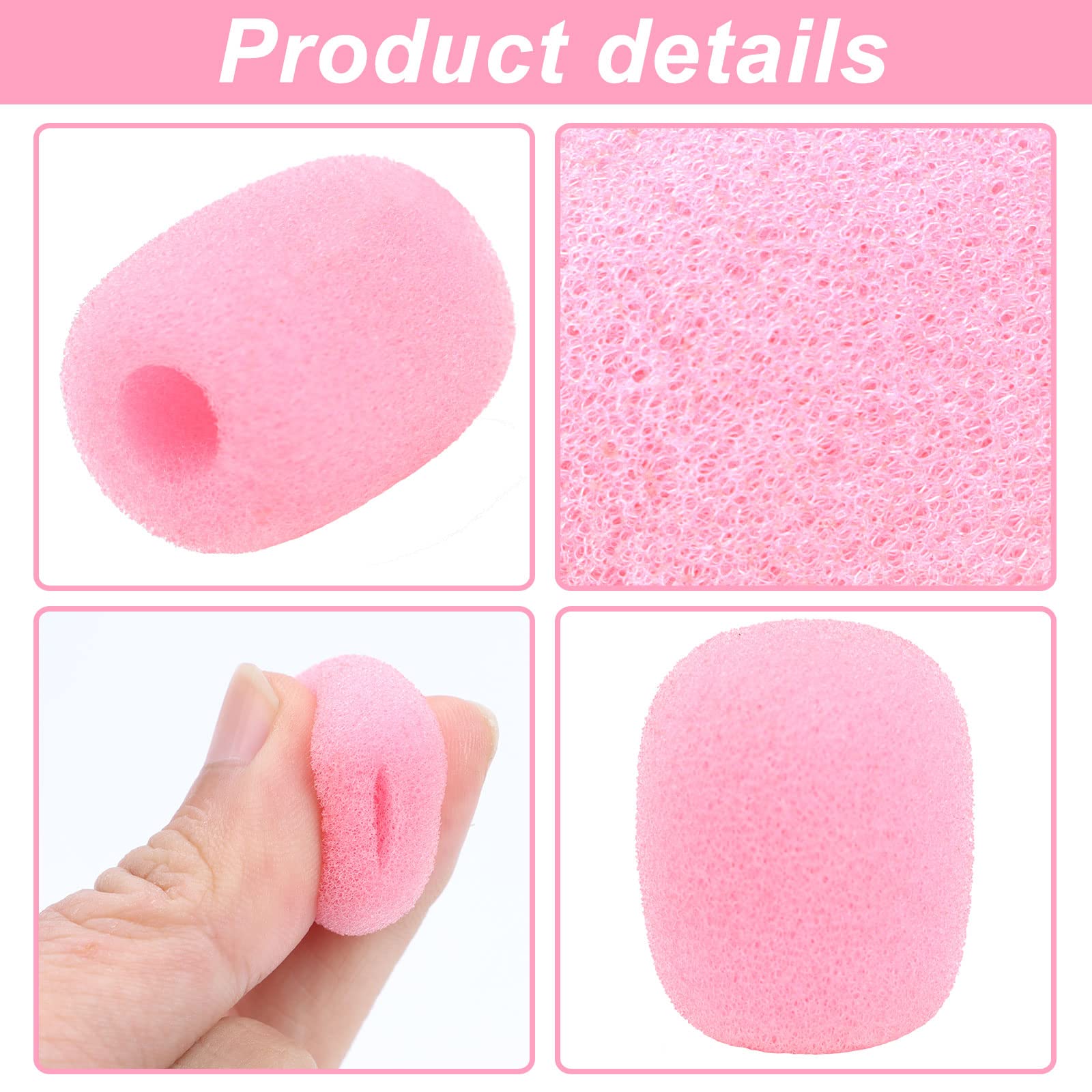 JiaUfmi JiaUfmi 50 Pack Pink Lapel Headset Microphone Windscreen Mini Foam Covers for Lavalier Microphones - View 4 of 8