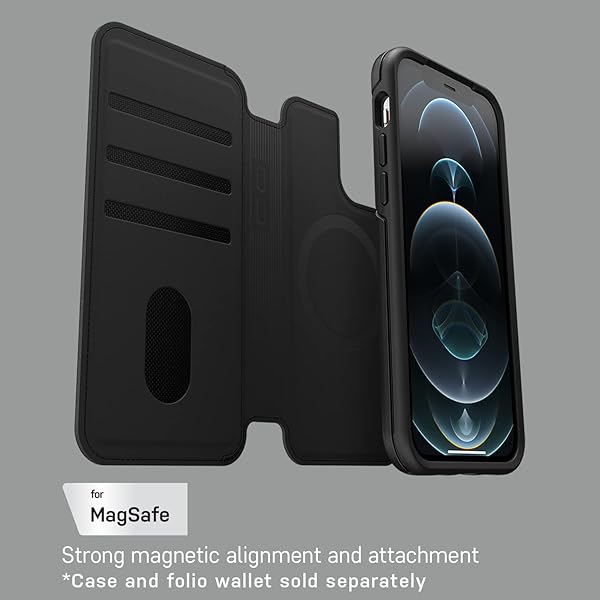 OtterBox OtterBox Detachable Folio Wallet Case for MagSafe iPhone 12 Pro Max and 13 Pro Max Shadow Black - View 5 of 8