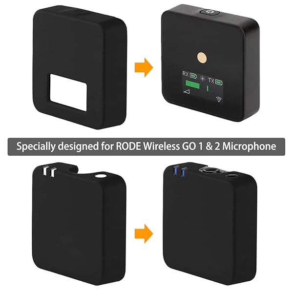 Frgyee Silicone Protect Case for RODE Wireless GO I & II Microphones - Durable Cover for Ultimate Protection (Black) - View 3 of 8