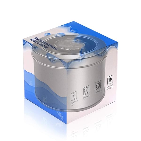 CHISHUNG CHISHUNG Mens Boys Waterproof Diving Watch 10 ATM 100m Digital Sports Chronograph Stopwatch Dual Time Zone W23-CUS-BK - View 8 of 10