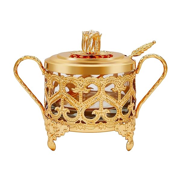 Flylin Flylin Turkish Sugar Bowl with Spoon & Lid - Stylish Condiment Pot for Home & Kitchen