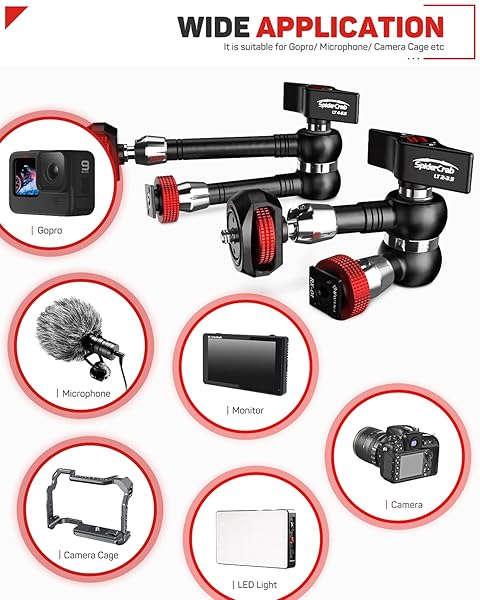 IFOOTAGE IFOOTAGE 9.5 Inches Adjustable Magic Arm with Shoe Mount and 1/4 Inch Tripod Screw for LCD Monitors and LED Lights - View 6 of 9