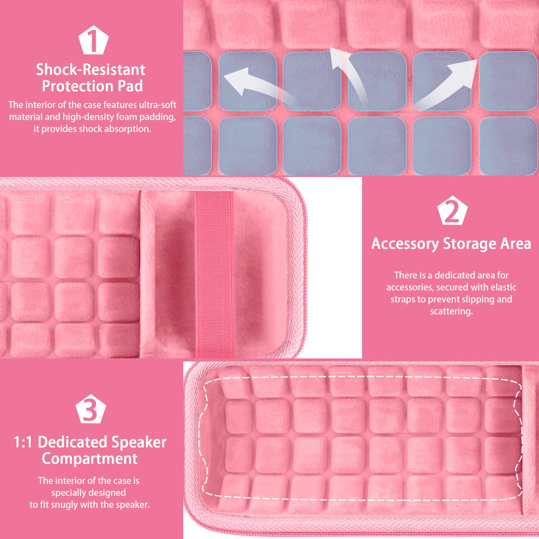 co2CREA co2CREA Hard Travel Case for JBL Flip 7 6 5 Waterproof Portable Bluetooth Speaker Pink - View 3 of 9