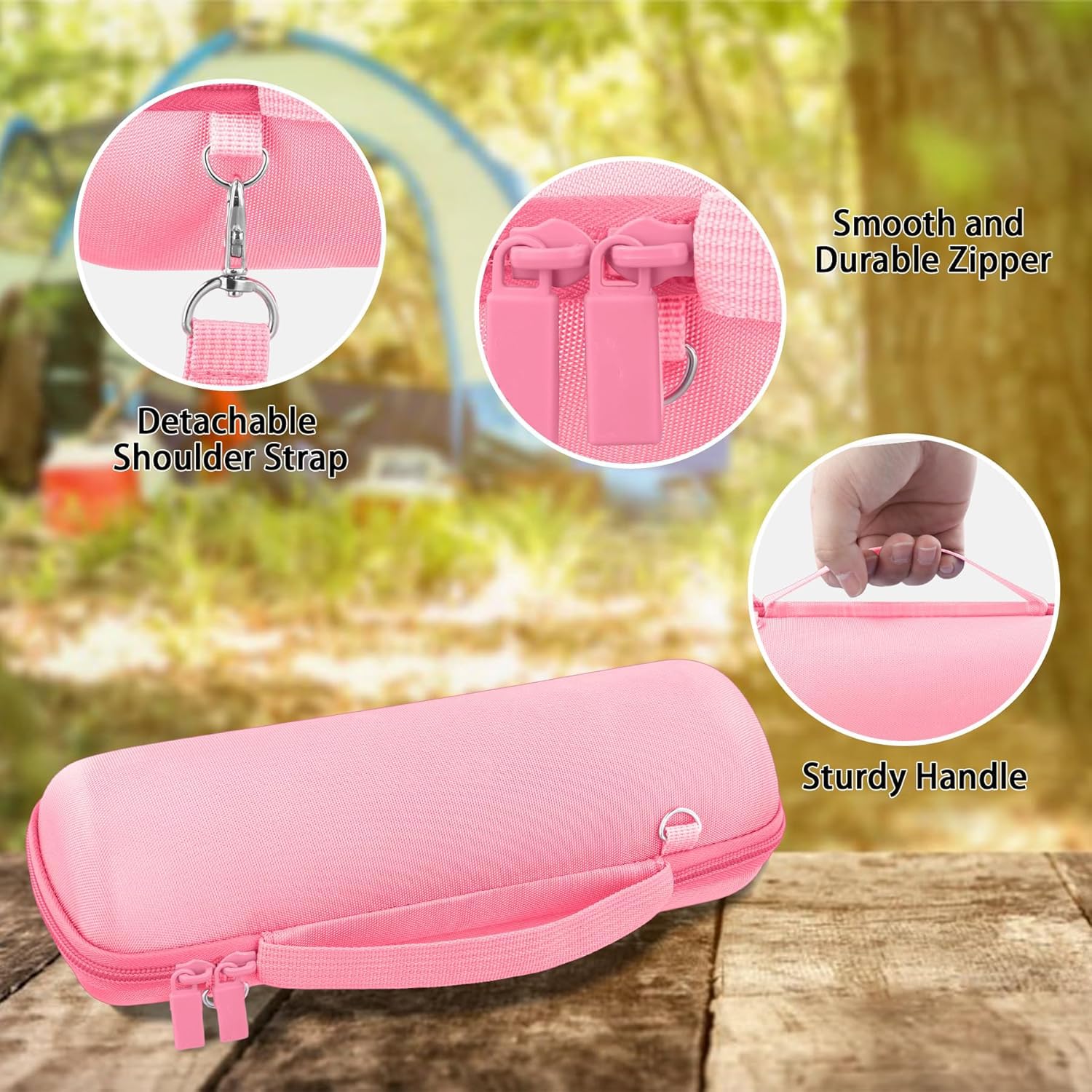 co2CREA co2CREA Hard Travel Case for JBL Flip 7 6 5 Waterproof Portable Bluetooth Speaker Pink - View 4 of 9