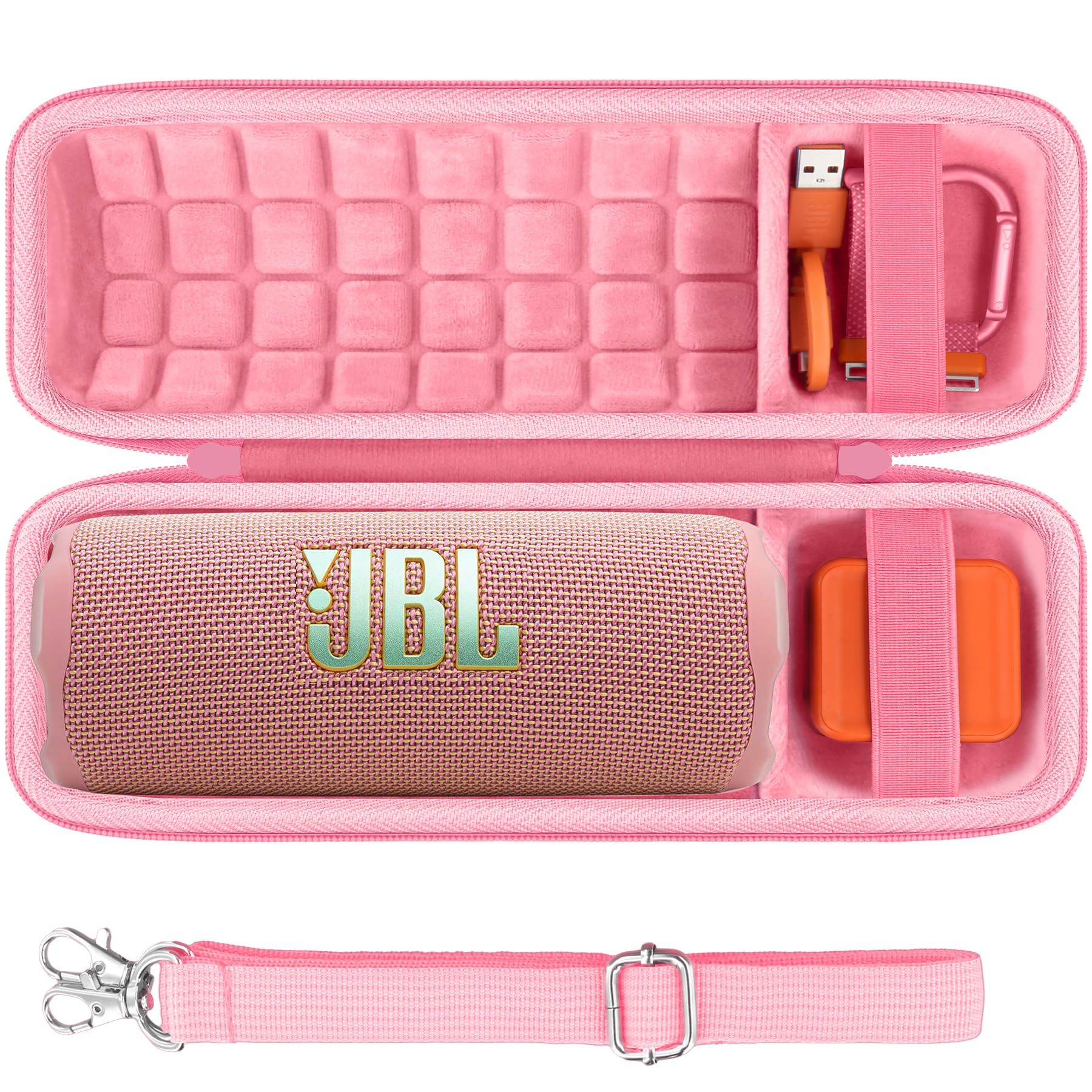 co2CREA co2CREA Hard Travel Case for JBL Flip 7 6 5 Waterproof Portable Bluetooth Speaker Pink - View 9 of 9