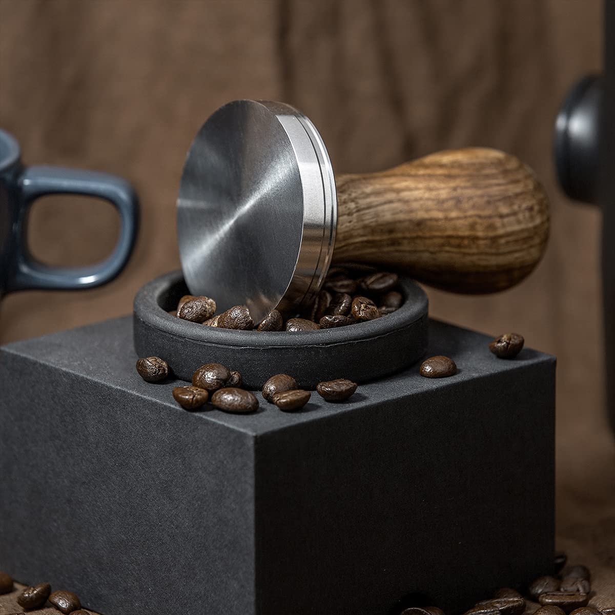 Ezebesta Ezebesta 53mm Coffee Tamper Espresso Press with Tamper Mat and Wooden Handle for Barista Espresso Machines Accessory - View 8 of 9