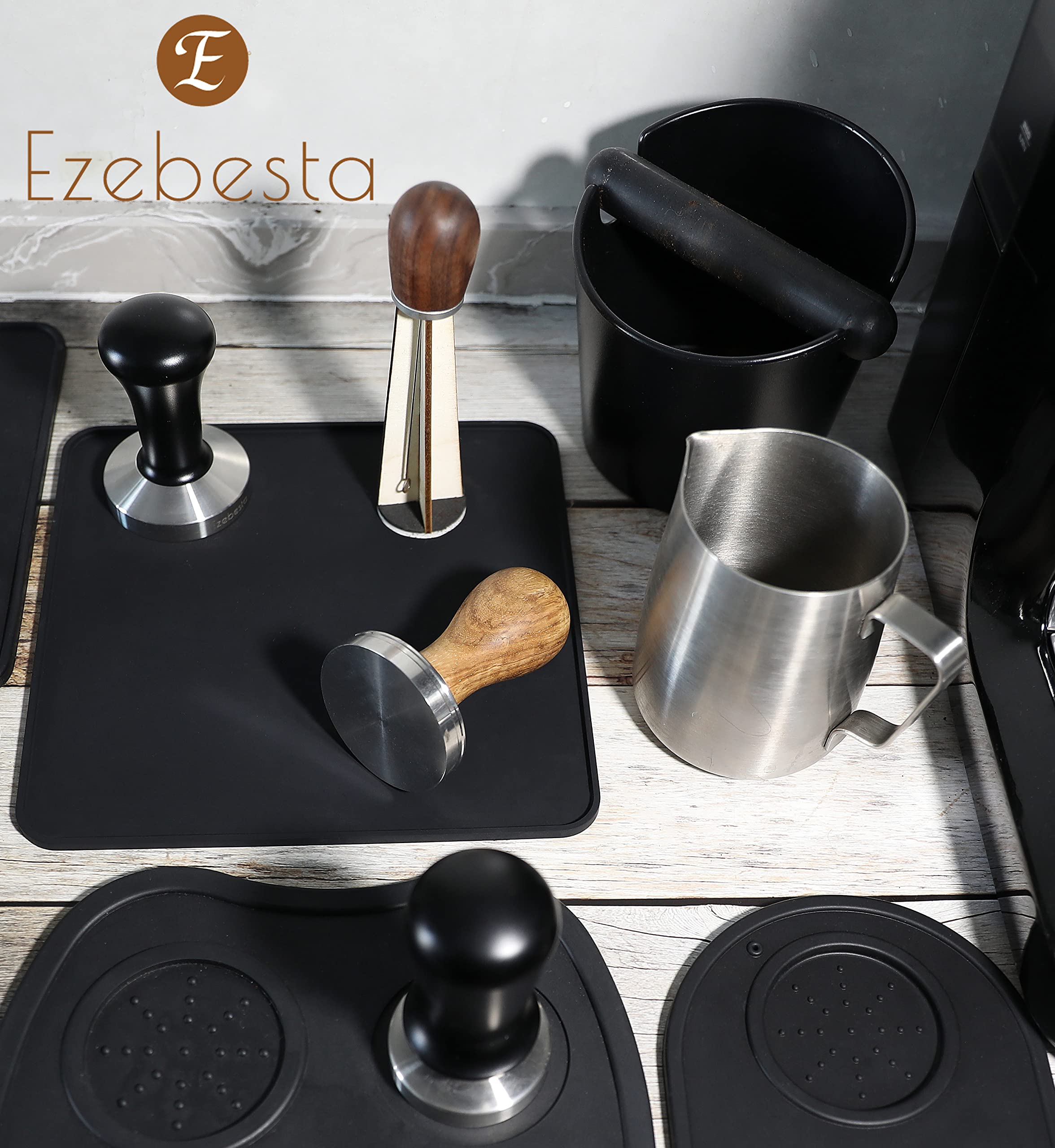Ezebesta Ezebesta 53mm Coffee Tamper Espresso Press with Tamper Mat and Wooden Handle for Barista Espresso Machines Accessory - View 9 of 9