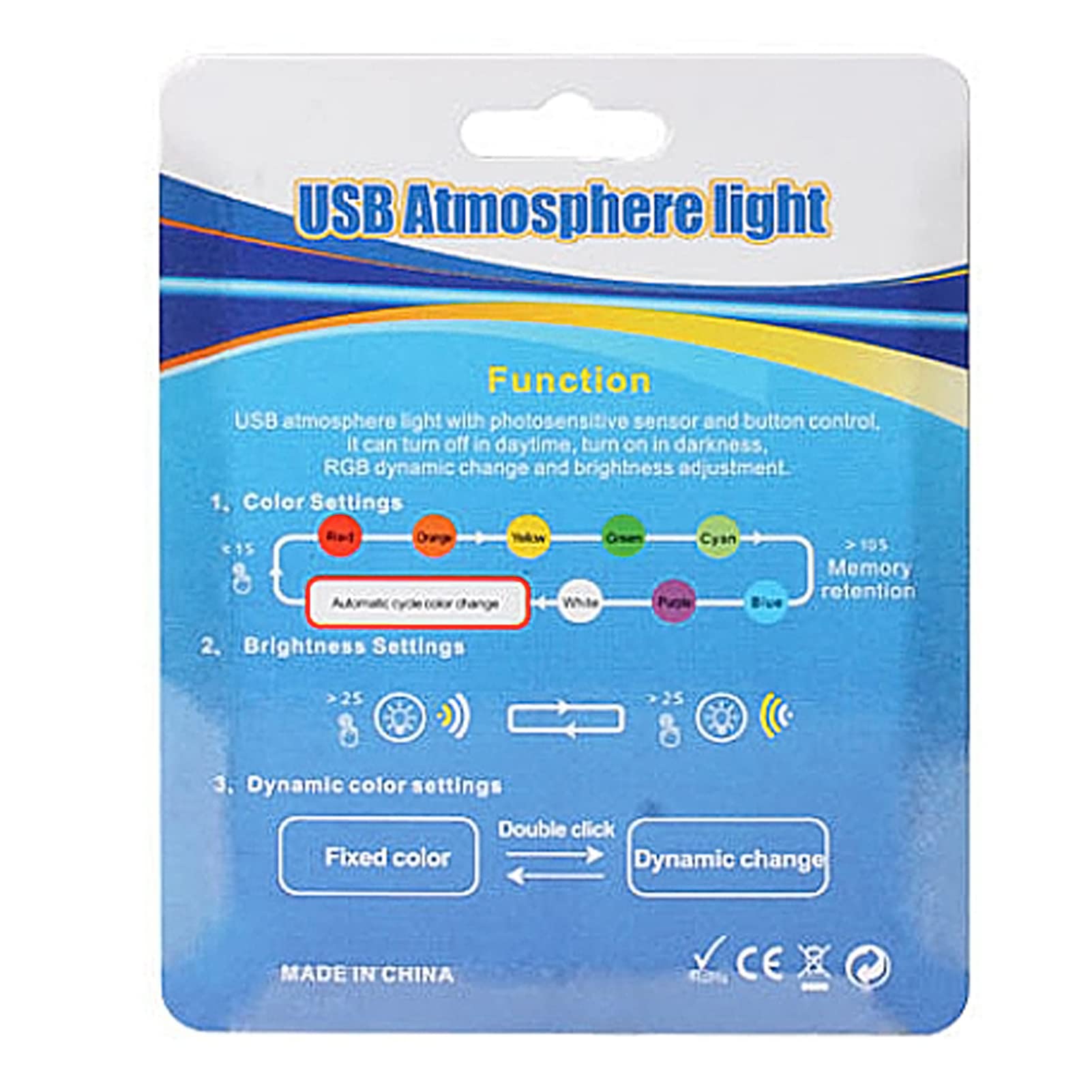 Aobao Aobao Mini USB LED Lights 4pcs Adjustable RGB DC 5V 8 Colors for Car Laptop Home Decoration - View 5 of 7