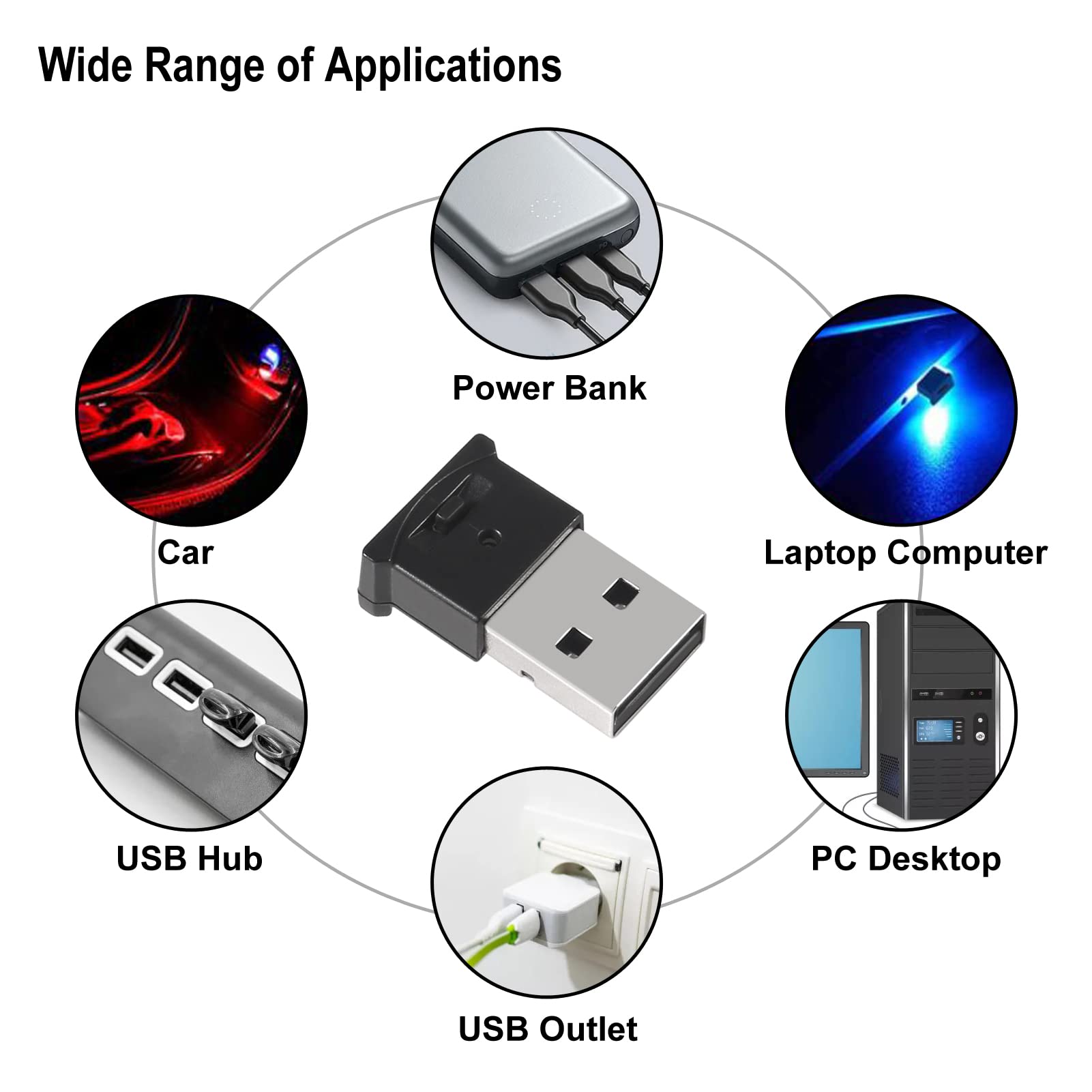 Aobao Aobao Mini USB LED Lights 4pcs Adjustable RGB DC 5V 8 Colors for Car Laptop Home Decoration - View 6 of 7