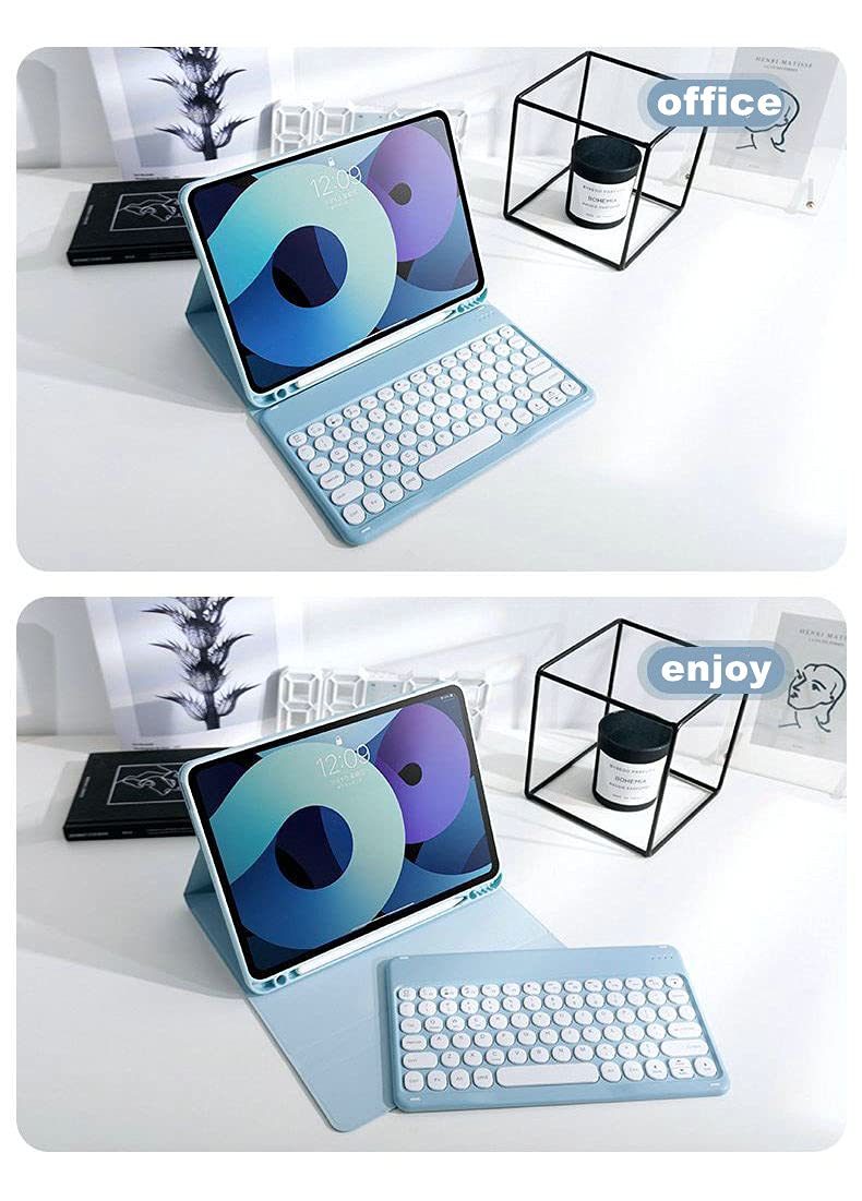 PboyiqiS PboyiqiS Keyboard Case for iPad 9th 8th 7th Generation with Mouse and Detachable Keyboard Mint Green - View 3 of 7