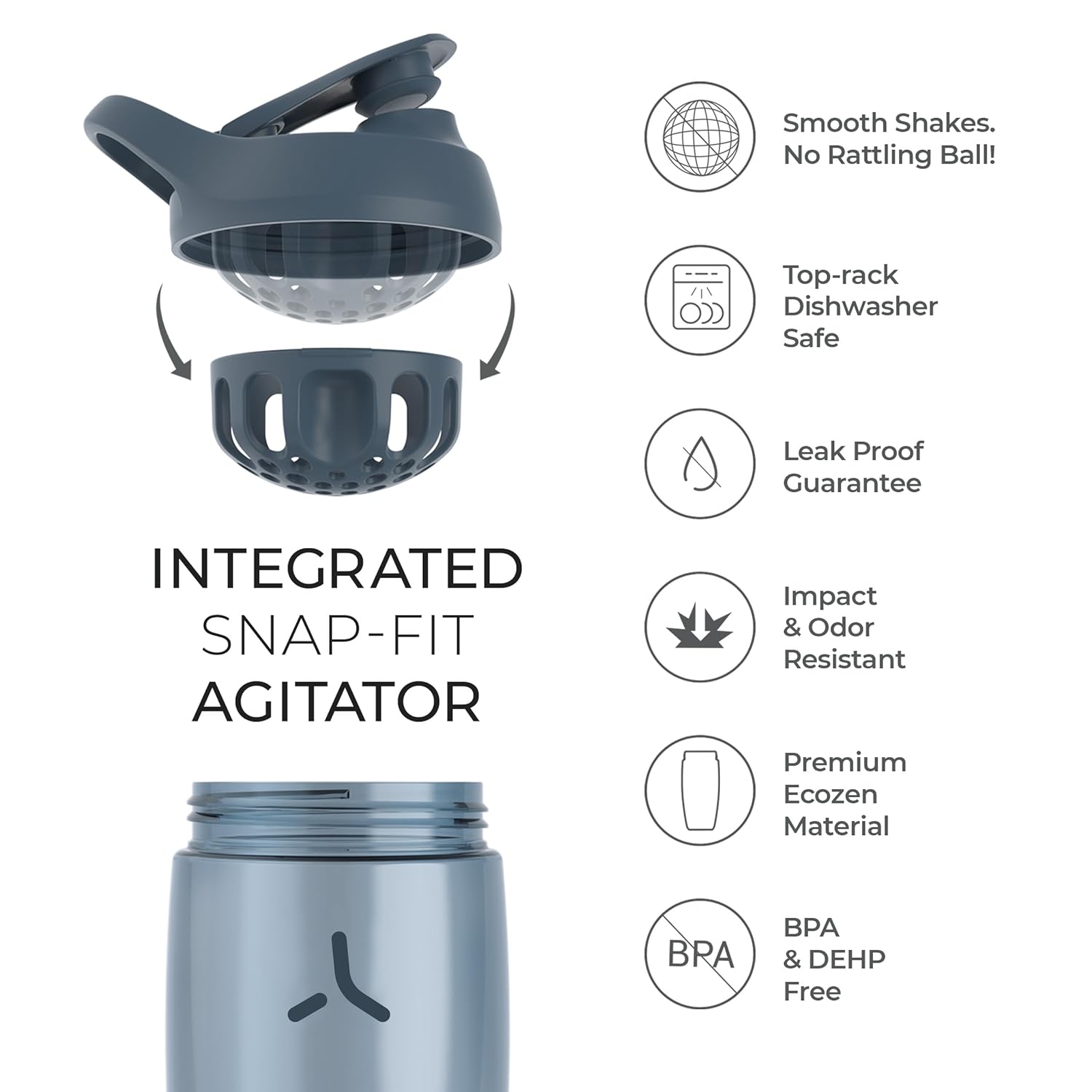 Promixx Promixx PURSUIT Protein Shaker Bottle Premium Sports Shaker for Easy Clean Durable Protein Mixes and Supplement Shakes - View 7 of 9