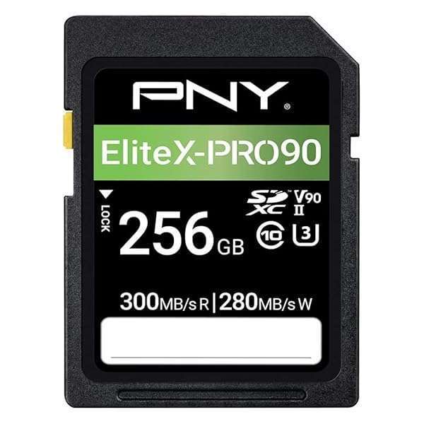 PNY 256GB EliteX-PRO90 UHS-II SDXC Card: 300MB/s for 8K UHD & Full HD - Perfect for Photographers & Videographers