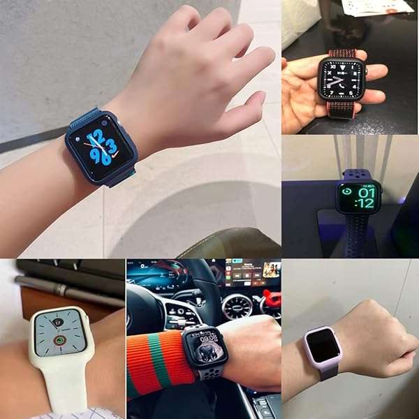 Yrzper Soft TPU Protective Bumper Case for Apple Watch 41mm & 45mm - Compatible with Series 9, 8, 7 (Black) - View 8 of 8