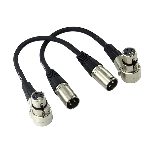 WJSTN Buy WJSTN 048 Right-Angle Female to Straight Male XLR Cable - 1FT Camera Adapter for Superior Audio Quality - View 2 of 7
