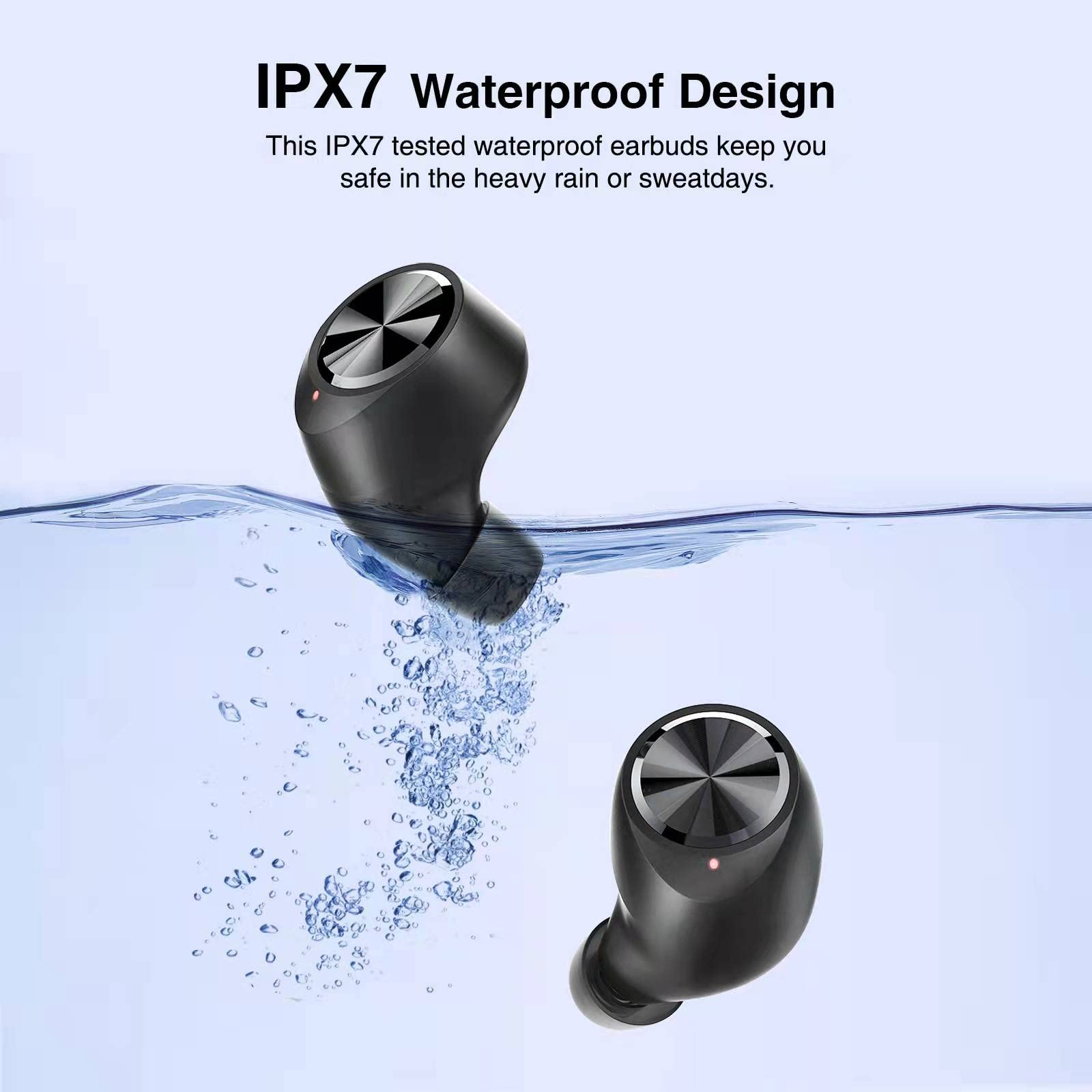 Aruind Aruind True Wireless Earbuds Bluetooth Headphones 160H Playtime IPX7 Waterproof Sports Earbuds with CVC 8.0 Noise Cancelling Deep Bass - View 4 of 8