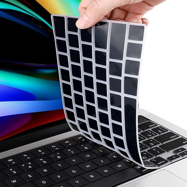 Batianda Batianda Premium Ultra Thin Waterproof Silicone Keyboard Cover for 2021 MacBook Pro 14 16 inch A2442 A2485 M1 Pro Max Black US Russian - View 6 of 9