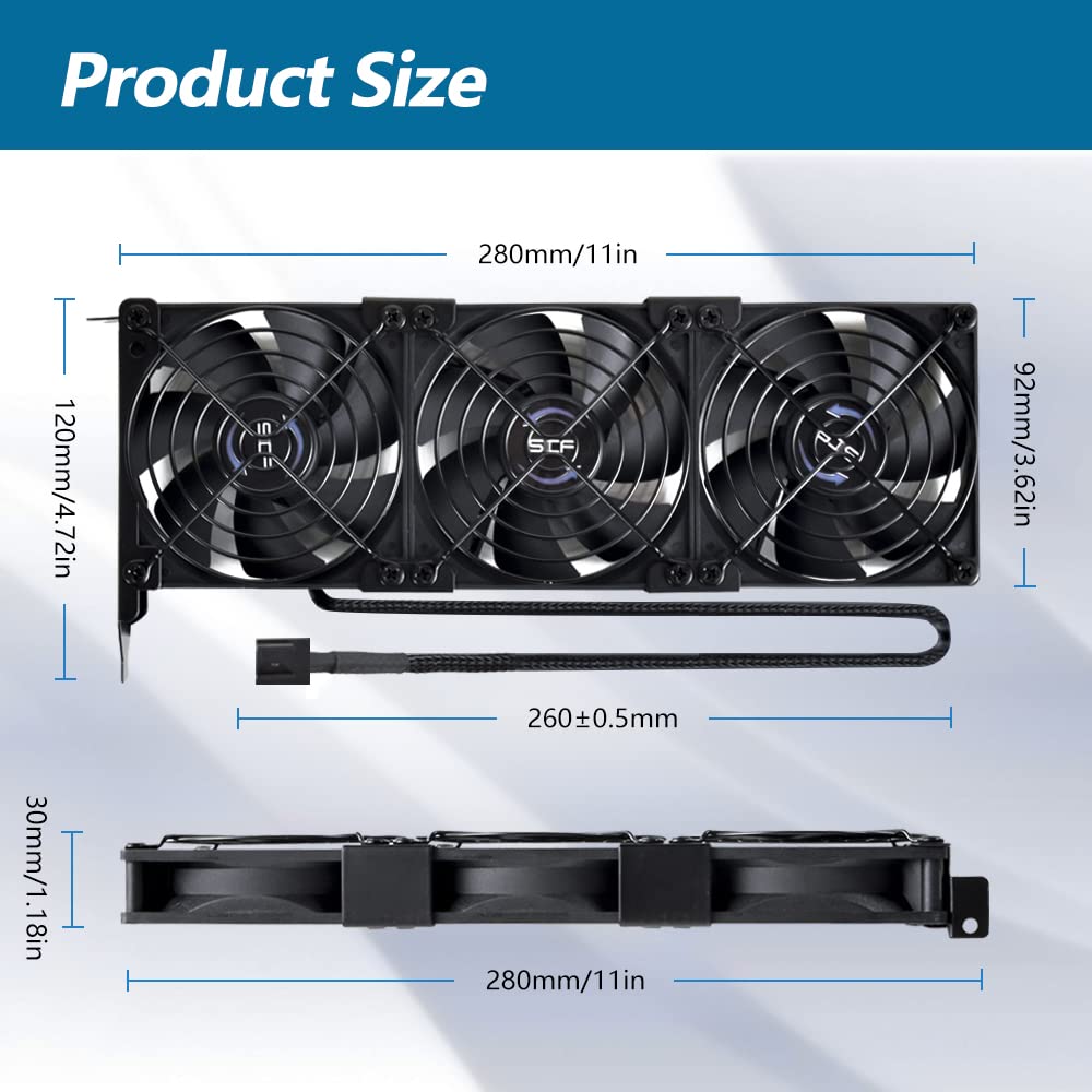SCCCF SCCCF Dual 90mm Graphics Card Fans PCI Slot Video Card Cooler for Enhanced Cooling Performance - View 4 of 7