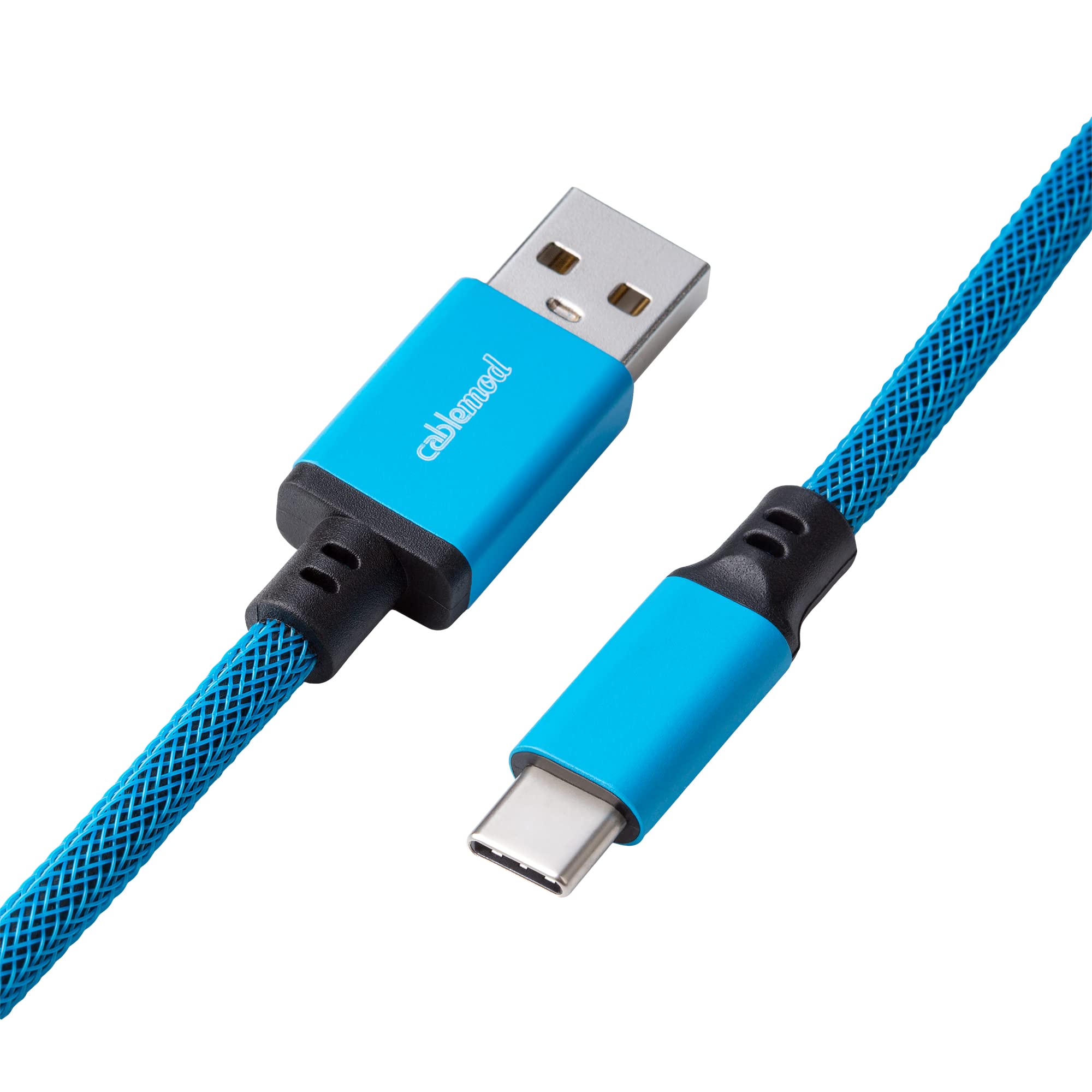 CableMod CableMod Pro Coiled Keyboard Cable Spectrum Blue USB A to USB Type C 150cm High Quality Gaming Accessory - View 3 of 5