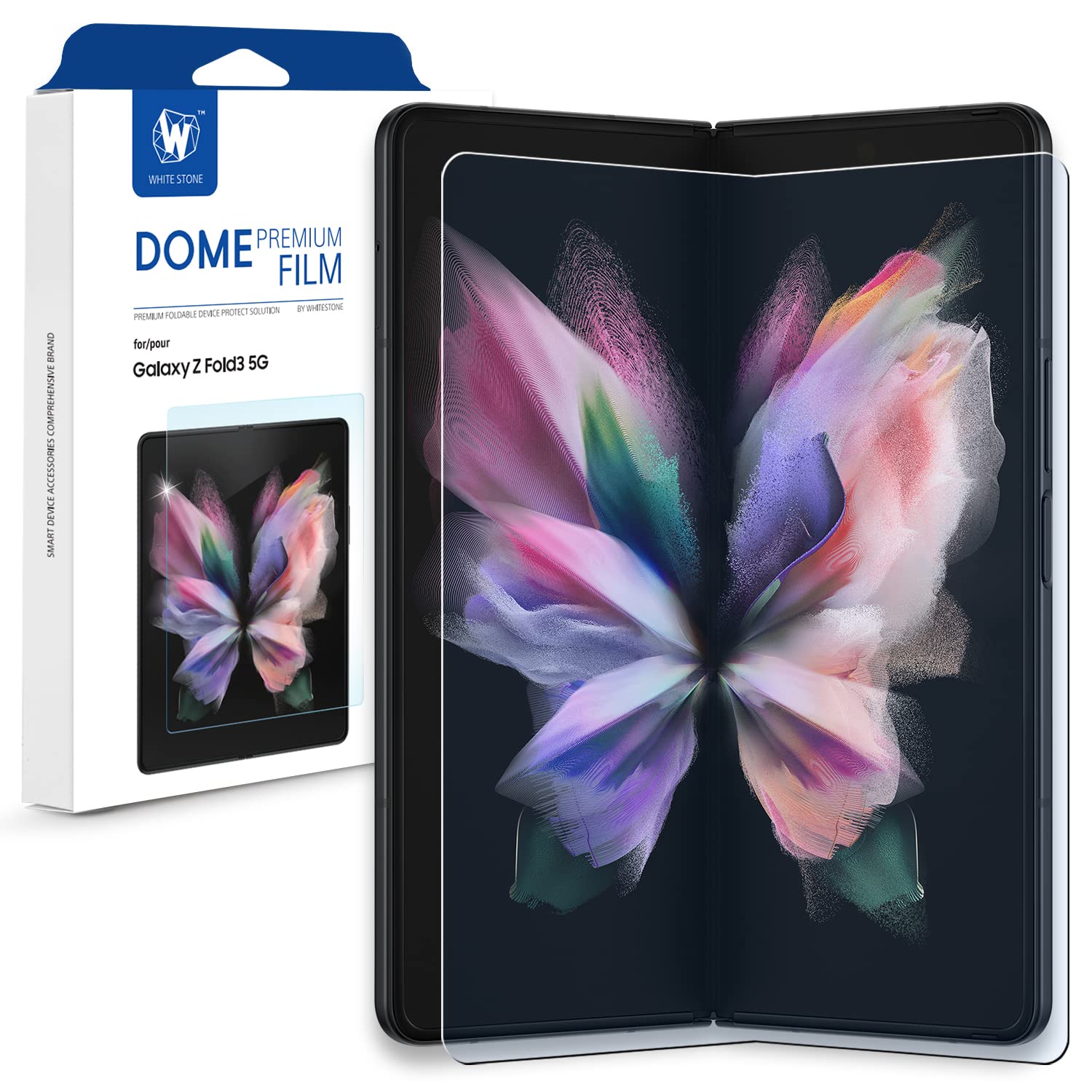 DOME GLASS Whitestone GEN Film Screen Protector for Samsung Galaxy Z Fold 3 Anti Bubble HD Clear Hard Coated PET Film Screen Guard