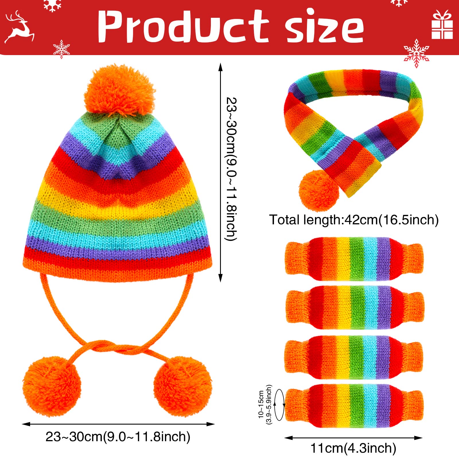 Saintrygo Saintrygo 12 Piece Pet Winter Set with Leg Warmers Knitted Hat Soft Leggings Scarf for Cats Dogs and Puppies Winter Costume - View 2 of 7