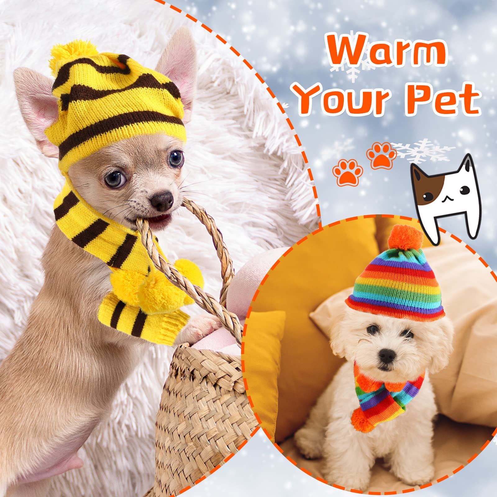 Saintrygo Saintrygo 12 Piece Pet Winter Set with Leg Warmers Knitted Hat Soft Leggings Scarf for Cats Dogs and Puppies Winter Costume - View 5 of 7