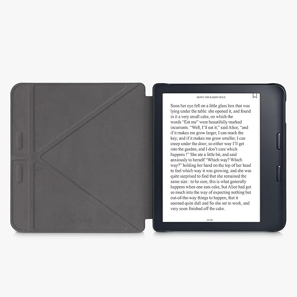 kwmobile KWMobile Origami Case for Kobo Libra 2 - Slim PU Leather Cover with Stand in Black - View 6 of 11