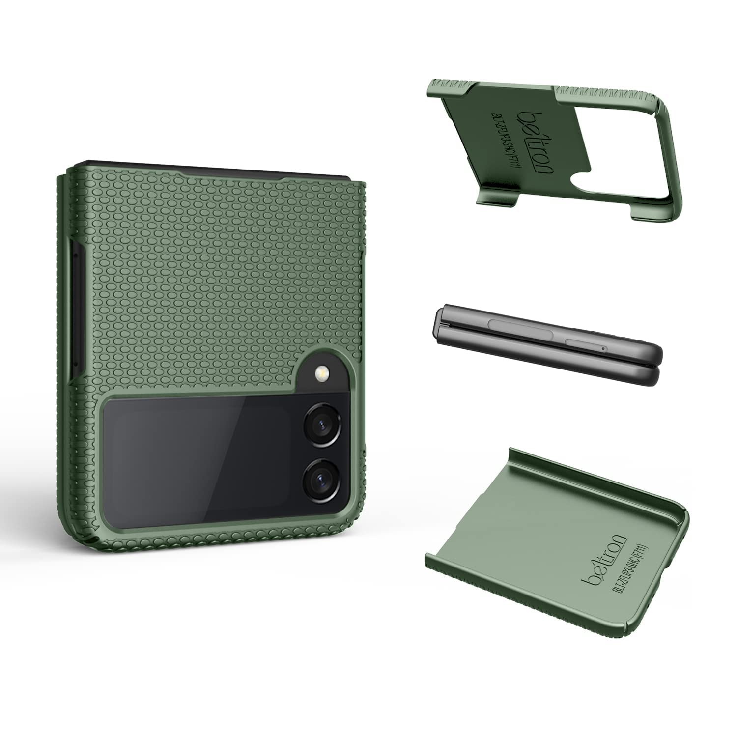BELTRON Slim Fit Tough Case for Samsung Galaxy Z Flip 3 5G Hard Shell Cover Green 2021 Model - View 3 of 9