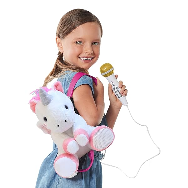 Singing Machine Plush Toy Karaoke Backpack for Kids: Microphone, Speaker & Songs - Sing Along Crew by Singing Machine