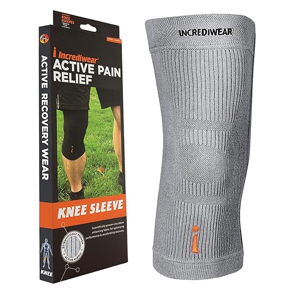 Incrediwear Incrediwear Knee Sleeve for Pain Relief and Support Fits 22 to 26 Inches Above Kneecap Grey XXX Large