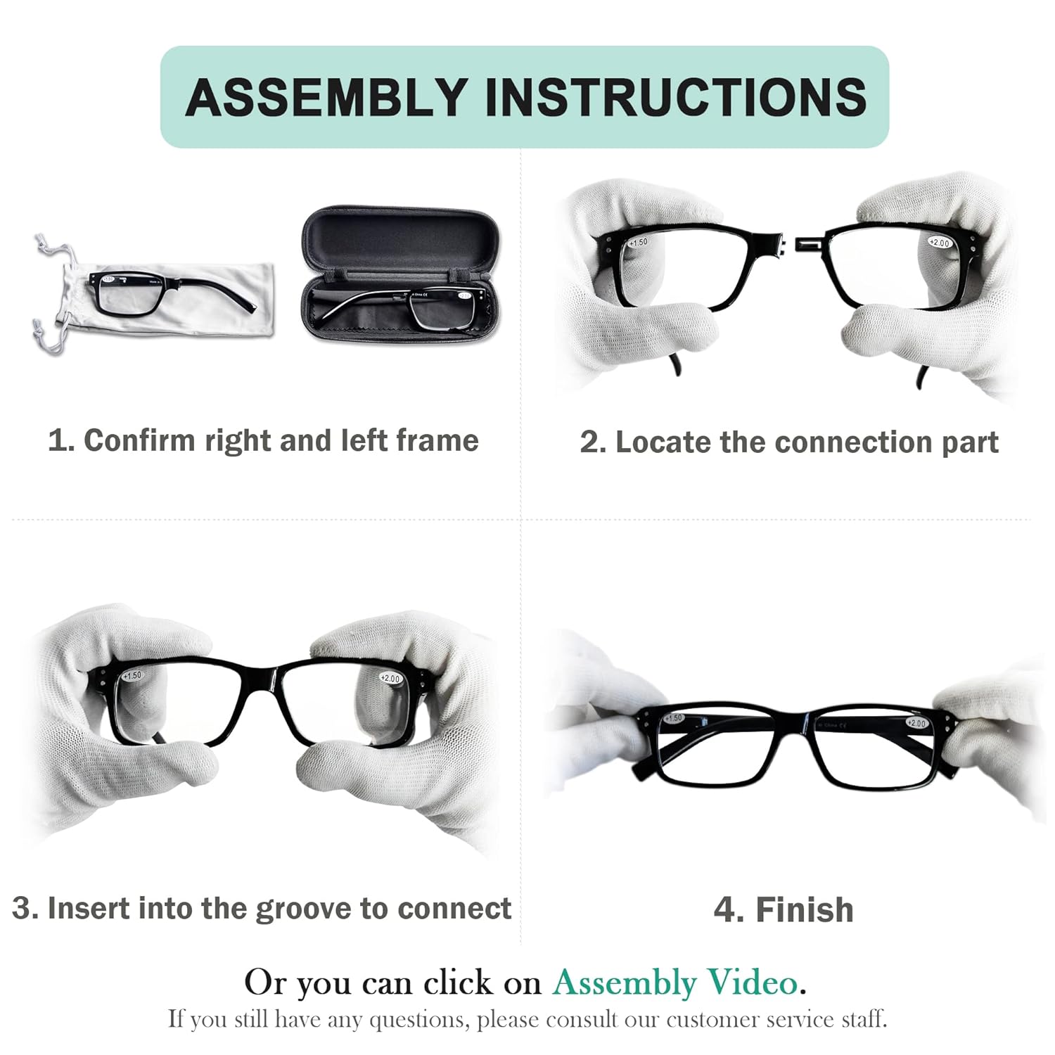 Eyekepper Must Buy Both Eye Black Right Eye +2.50 Reading Glasses Different Strength for Each Eye - View 5 of 9