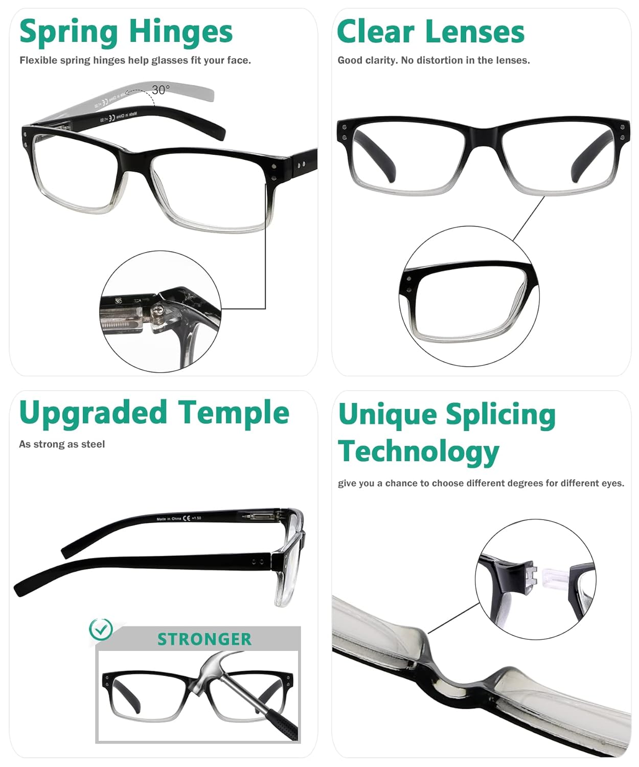 Eyekepper Must Buy Both Eye Black Right Eye +2.50 Reading Glasses Different Strength for Each Eye - View 6 of 9