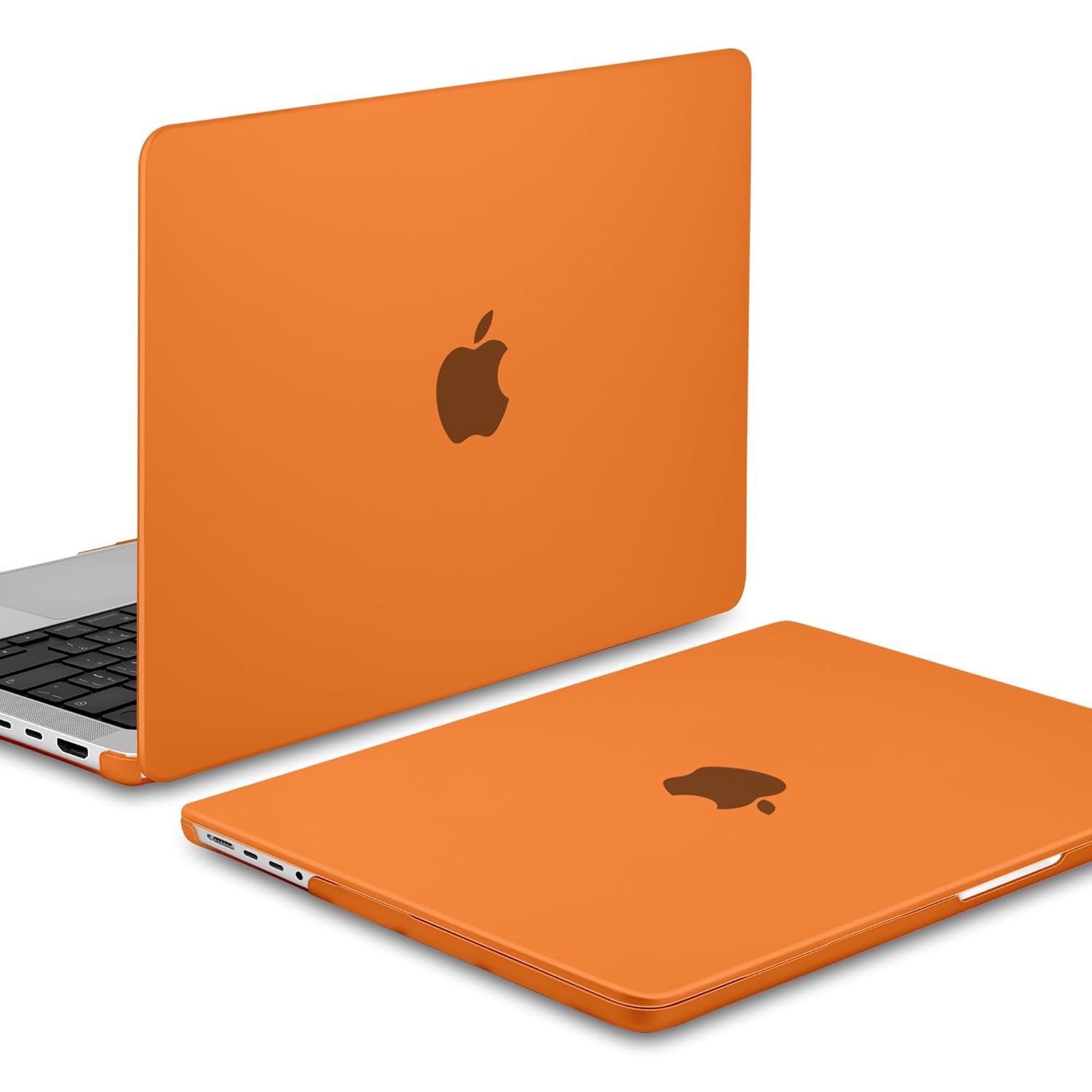 MEEgoodo MEEgoodo MacBook Pro 16 inch Case 2024 2023 2021 Hard Shell with Keyboard and Webcam Cover Matte Orange Fit Model A3403 A3186 A2991 A2780 A2485 - View 3 of 9