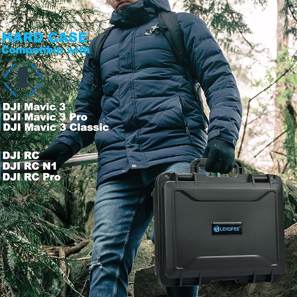 Lekufee Lekufee Waterproof Hard Carrying Case for DJI Mavic 3 Cine Combo DJI Mavic 3 Drone Combo DJI RC Pro and More Accessories - View 9 of 9
