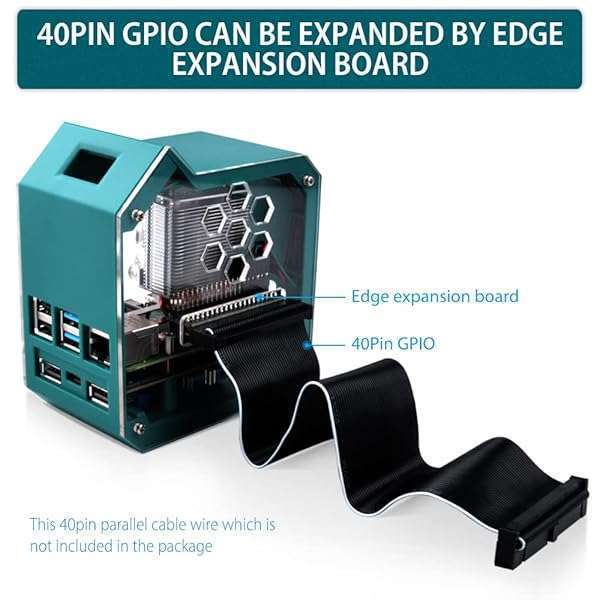GeeekPi GeeekPi Raspberry Pi 4 Mini Tower Case with ICE Tower Cooler & UPS Plus Hat - OLED Display & GPIO Expansion Board - View 5 of 9
