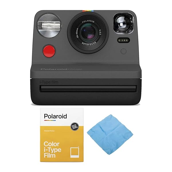Polaroid Originals i-Type Instant Film Camera Bundle: Black & White, Color Film & Cleaning Cloth