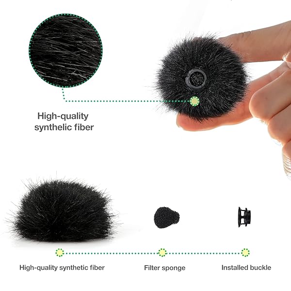 SUNMON Buy SUNMON Furry Windscreen for Rode Wireless Go 2 - Windproof Mic Cover (2 Pack) for Clear Sound - View 3 of 7